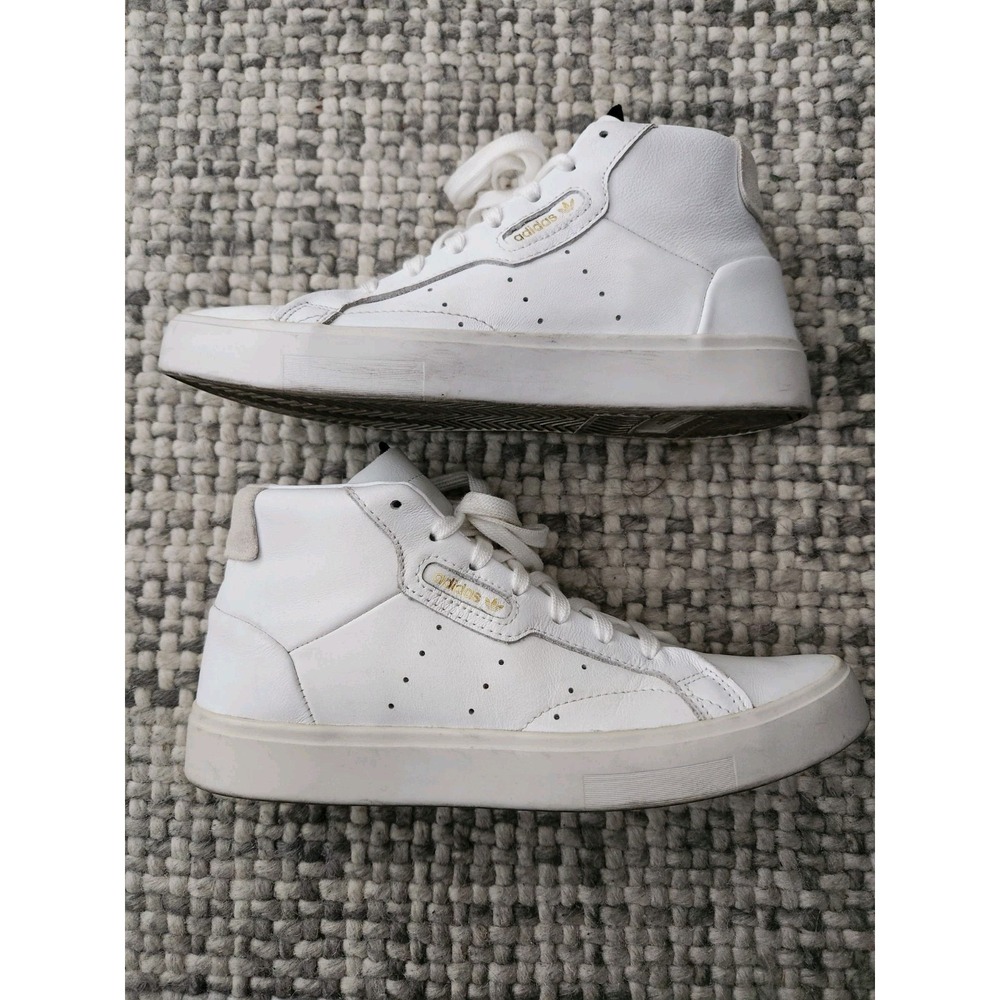 7.5 adidas sleek mid women's sneaker White Casual High Mid Shoes Athletic